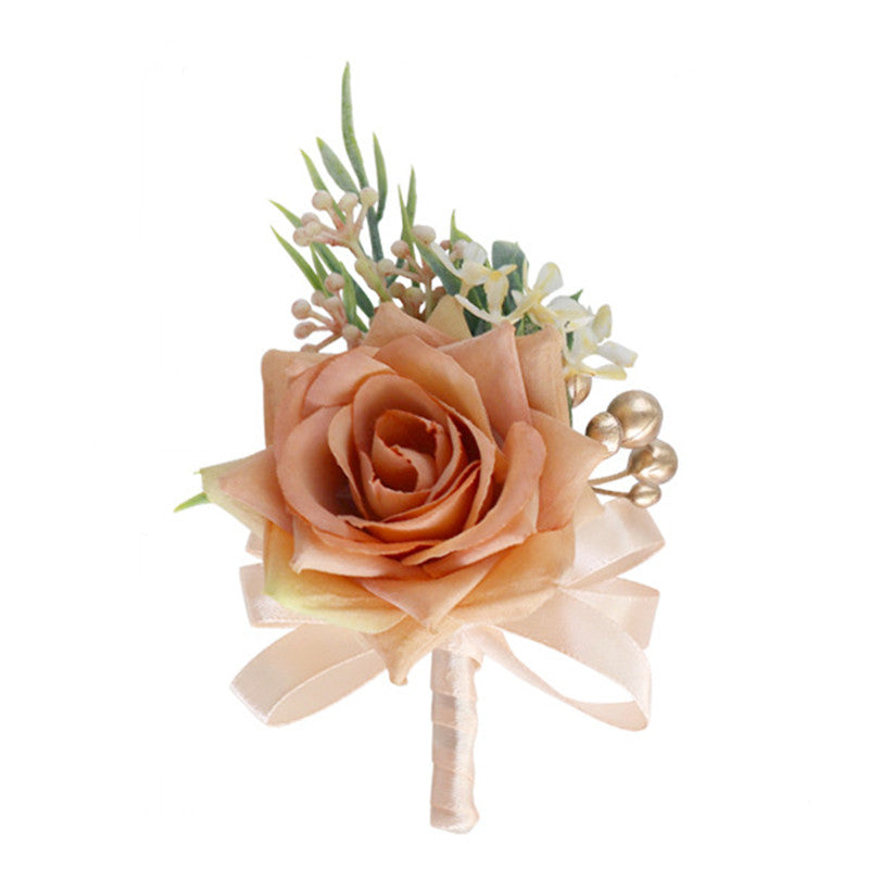 Artificial Rose Boutonniere for Men 12 Pcs Silk Wedding Ceremony Prom Flowers Bulk