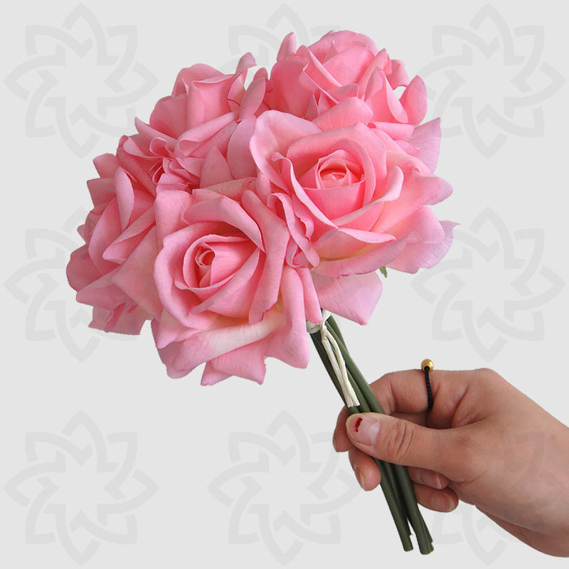 10 Inch Artificial Rose Bouquet, 10 Stems Real Touch Silk Flowers for Table Decorations