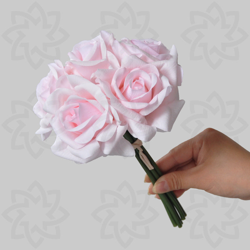 10 Inch Artificial Rose Bouquet, 10 Stems Real Touch Silk Flowers for Table Decorations