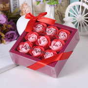10 Pcs Artificial Soap Rose Flowers Gift Box Valentine's Day Holiday Party Decor