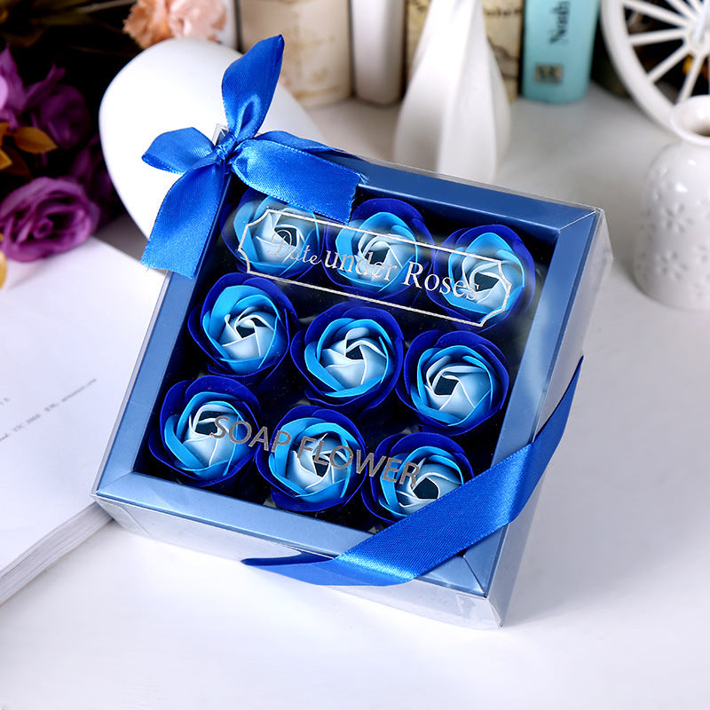 10 Pcs Artificial Soap Rose Flowers Gift Box Valentine's Day Holiday Party Decor