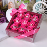 10 Pcs Artificial Soap Rose Flowers Gift Box Valentine's Day Holiday Party Decor