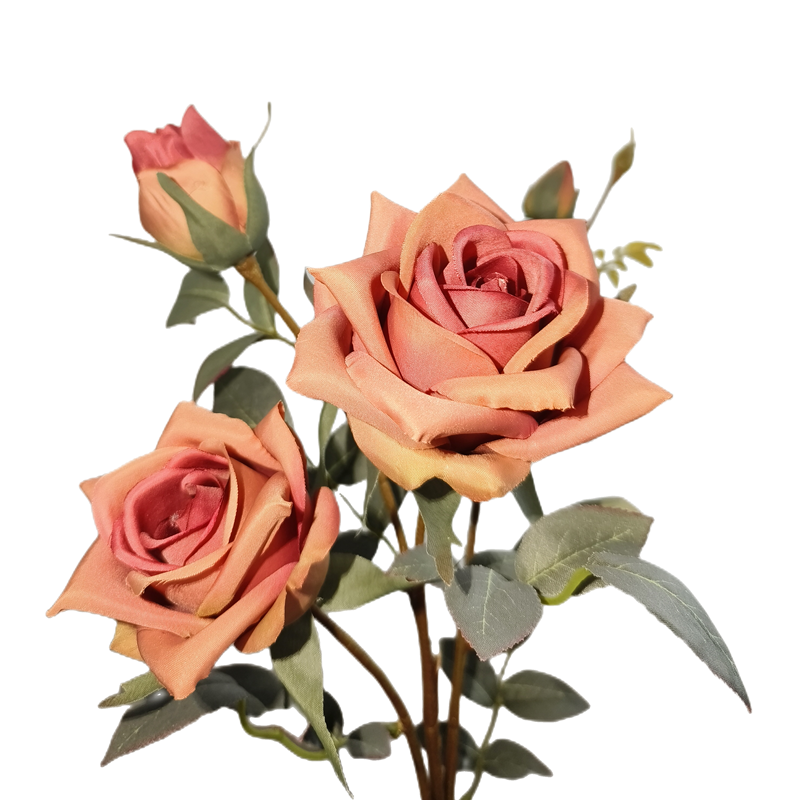 25 Inch Silk Artificial Rose Spray Stems, 10 Pcs Bulk Wholesale