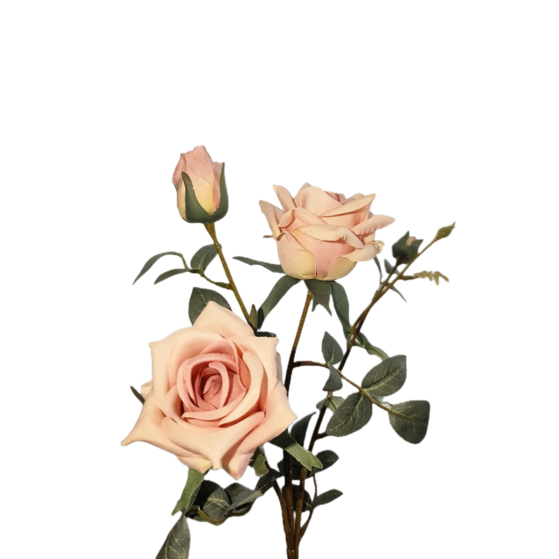 25 Inch Silk Artificial Rose Spray Stems, 10 Pcs Bulk Wholesale