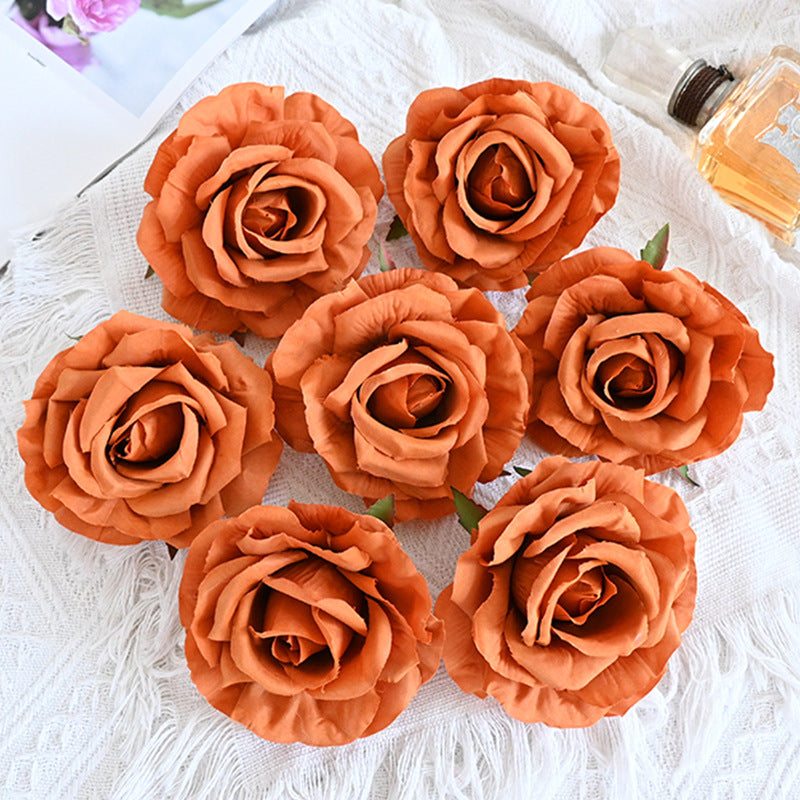 7 Pcs Avalanche Rose Silk Flower Heads for DIY Crafts Artificial Flowers Bulk