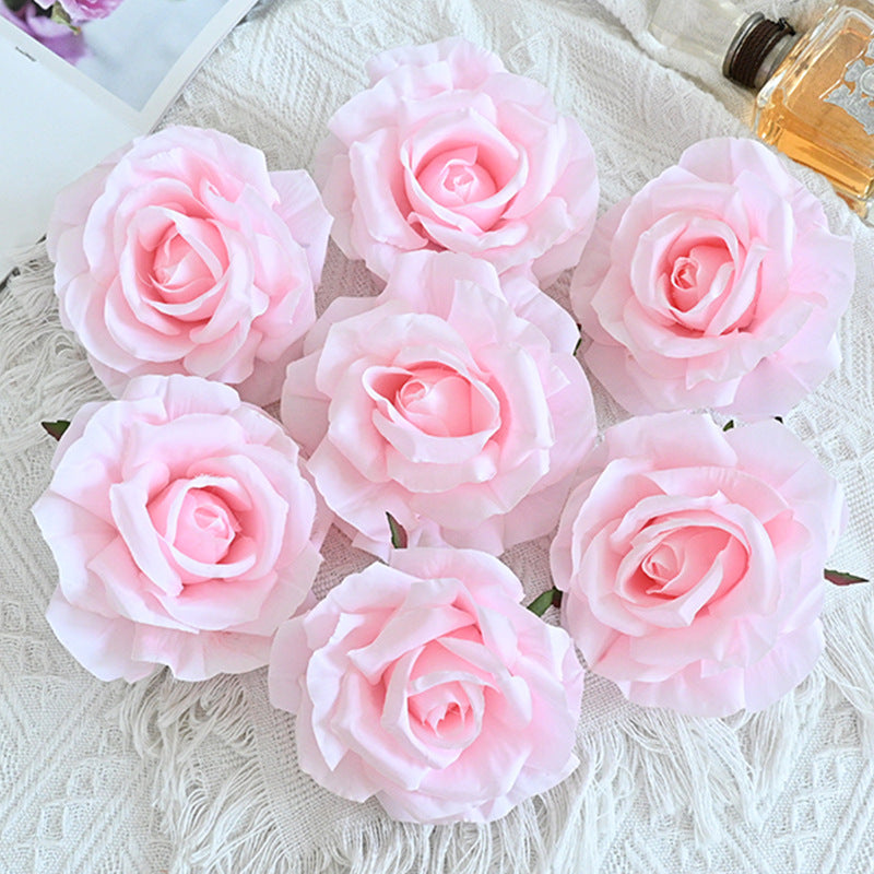 7 Pcs Avalanche Rose Silk Flower Heads for DIY Crafts Artificial Flowers Bulk