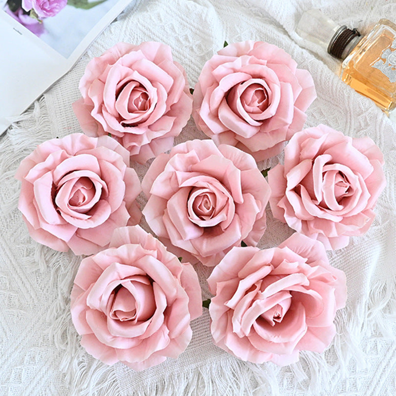 7 Pcs Avalanche Rose Silk Flower Heads for DIY Crafts Artificial Flowers Bulk