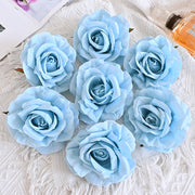 7 Pcs Avalanche Rose Silk Flower Heads for DIY Crafts Artificial Flowers Bulk