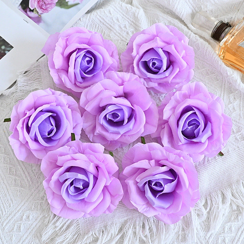 7 Pcs Avalanche Rose Silk Flower Heads for DIY Crafts Artificial Flowers Bulk