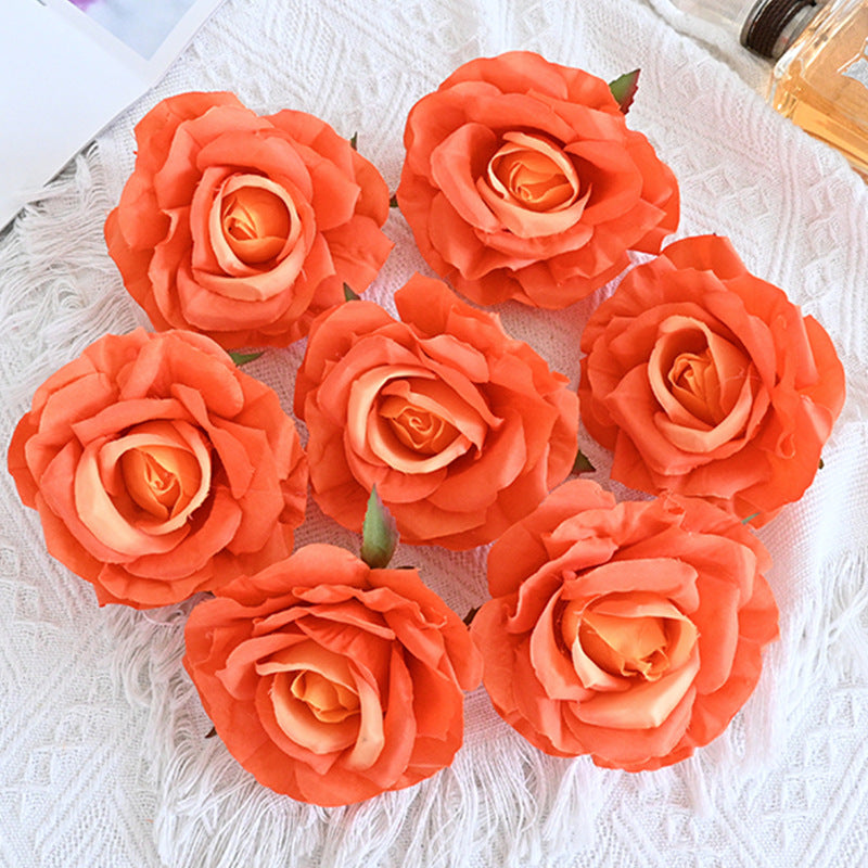 7 Pcs Avalanche Rose Silk Flower Heads for DIY Crafts Artificial Flowers Bulk