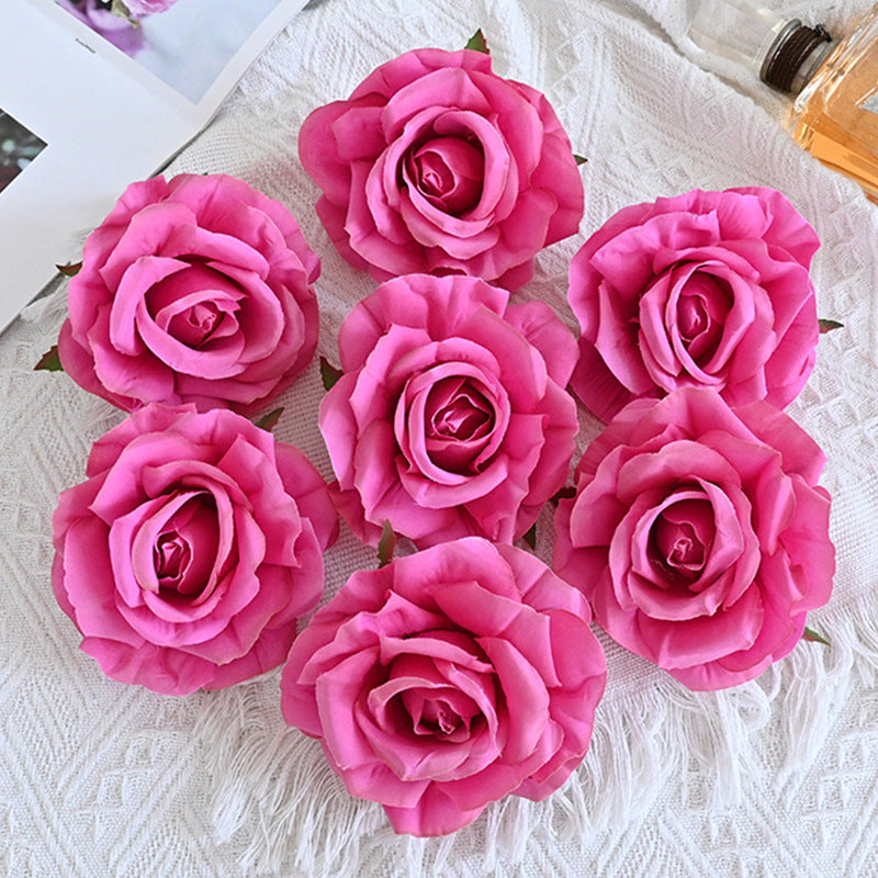 7 Pcs Avalanche Rose Silk Flower Heads for DIY Crafts Artificial Flowers Bulk