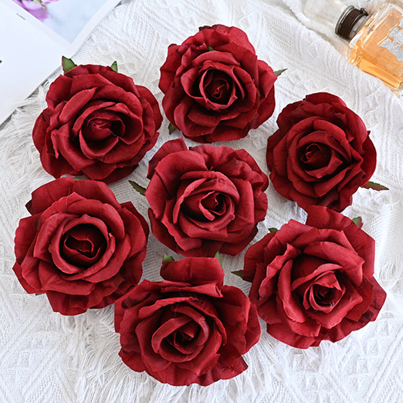 7 Pcs Avalanche Rose Silk Flower Heads for DIY Crafts Artificial Flowers Bulk