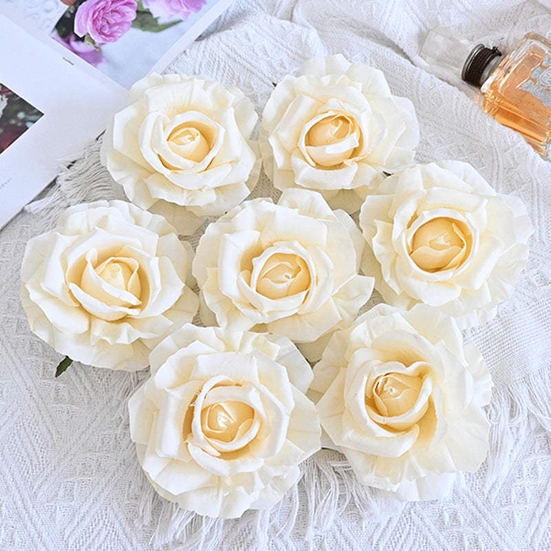 7 Pcs Avalanche Rose Silk Flower Heads for DIY Crafts Artificial Flowers Bulk