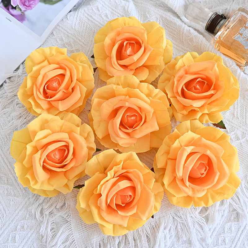 7 Pcs Avalanche Rose Silk Flower Heads for DIY Crafts Artificial Flowers Bulk