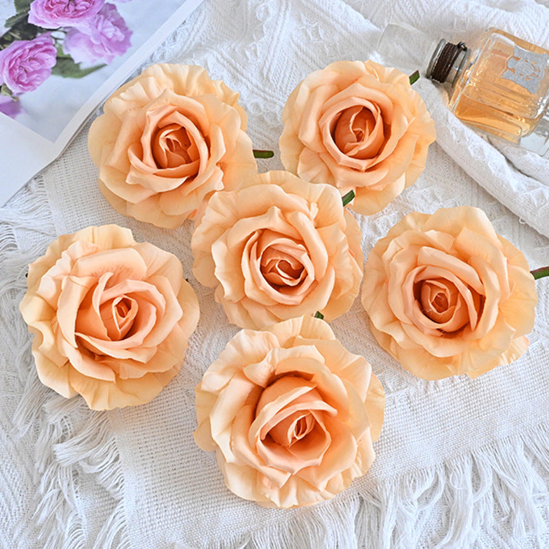 7 Pcs Avalanche Rose Silk Flower Heads for DIY Crafts Artificial Flowers Bulk