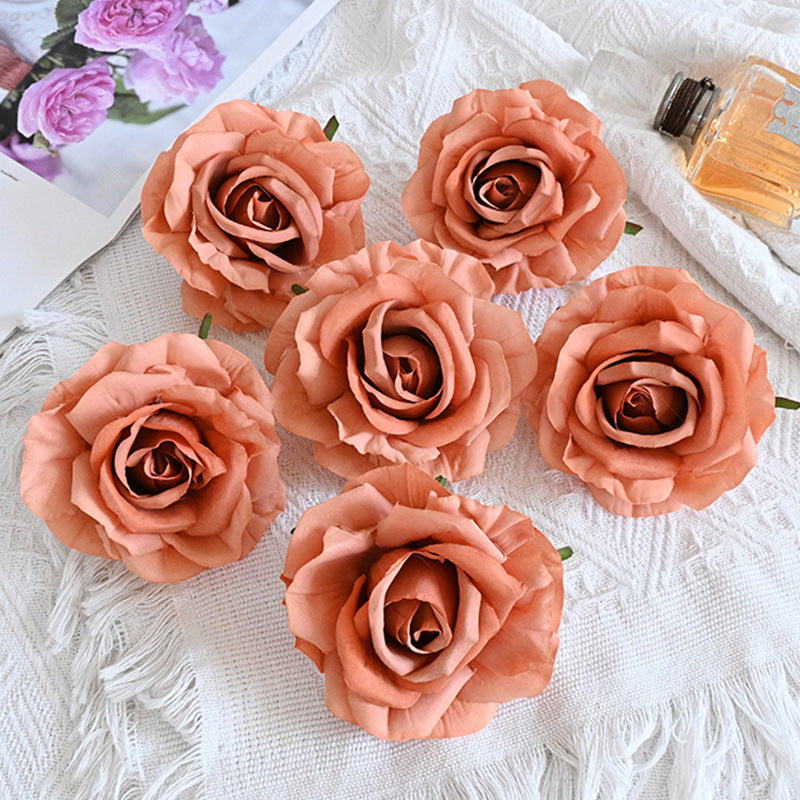 7 Pcs Avalanche Rose Silk Flower Heads for DIY Crafts Artificial Flowers Bulk