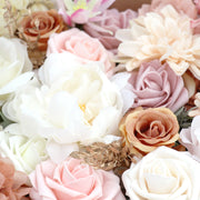 Artificial Roses Pink Bulk Bouquet Set 50 Pcs Silk Flowers for DIY Arrangements