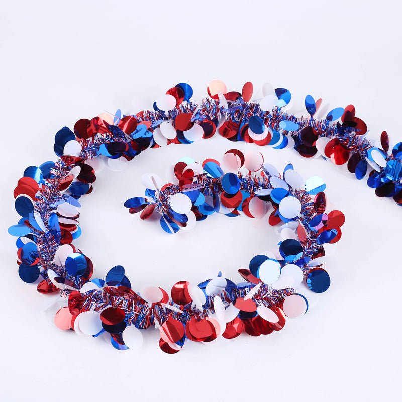 10 Pcs 65 Ft Round Shape Tinsel Garland Bulk Independence Day Decoration