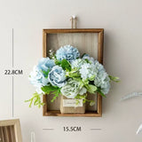 Rustic Floral Wall Decor Hanging Baskets - Farmhouse Style for Living Room & Bedroom