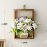 Rustic Floral Wall Decor Hanging Baskets - Farmhouse Style for Living Room & Bedroom