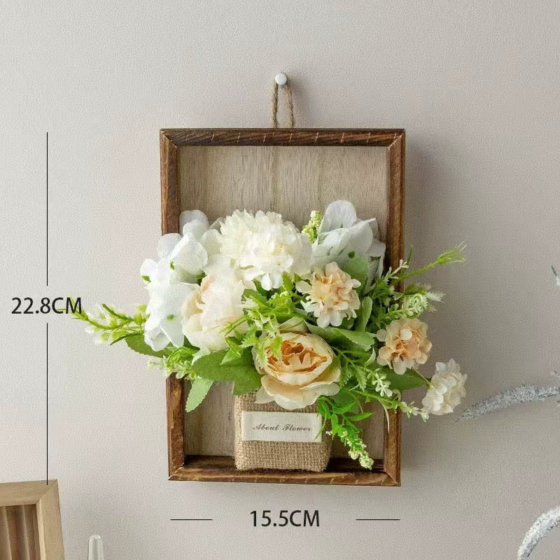 Rustic Floral Wall Decor Hanging Baskets - Farmhouse Style for Living Room & Bedroom