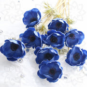 9 Pcs 17 Inch Artificial Anemone Bouquet Spray Stems Real Touch Flowers Bulk