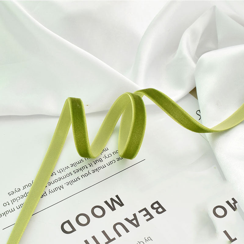 39 Inch Sage Green Handmade Fringe Chiffon Silk Ribbon for Wedding Crafts Bulk Quantity