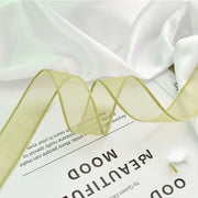 39 Inch Sage Green Handmade Fringe Chiffon Silk Ribbon for Wedding Crafts Bulk Quantity