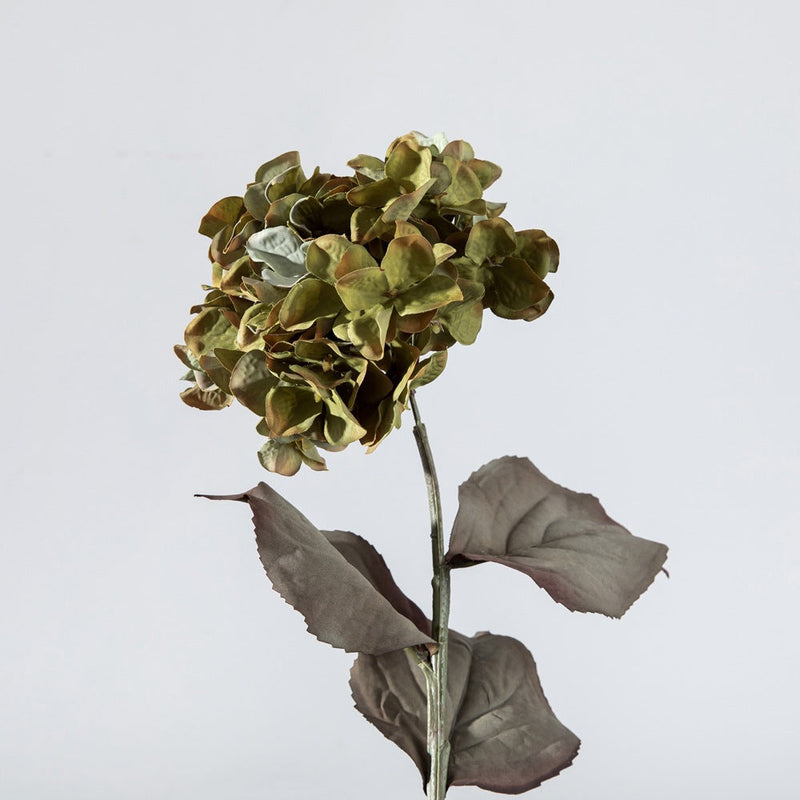 10 Pcs Wabi-Sabi Sage Green Hydrangea Stems 12 Inch Silk Artificial Flowers