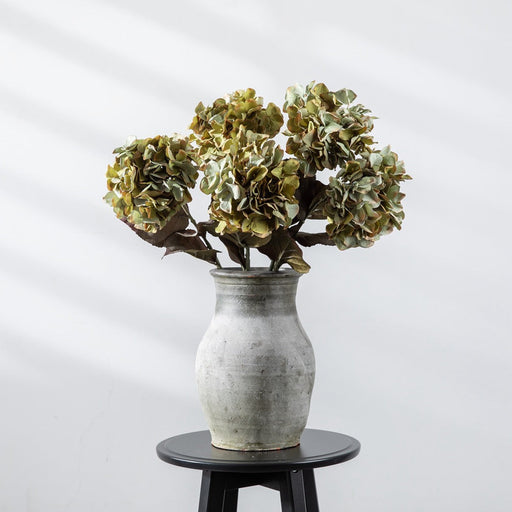 10 Pcs Wabi-Sabi Sage Green Hydrangea Stems 12 Inch Silk Artificial Flowers