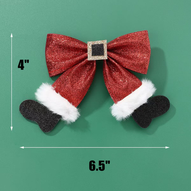 Santa Stocking Style Christmas Tree Ornaments with Clip, Bulk Set