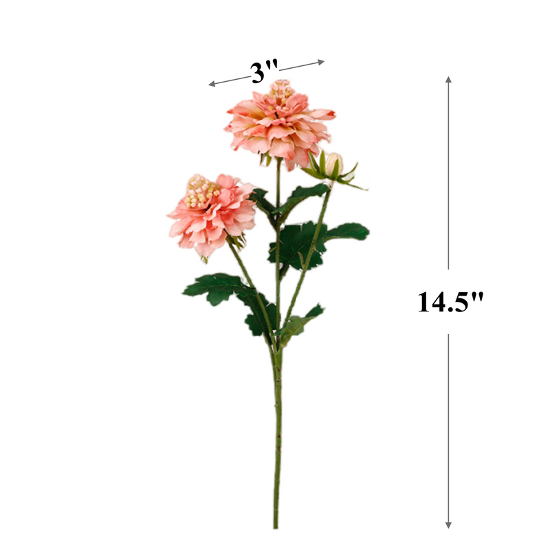 6 Pcs 14.5 Inch Artificial Silk Scabiosa Flower Stems Fall Decor Spray