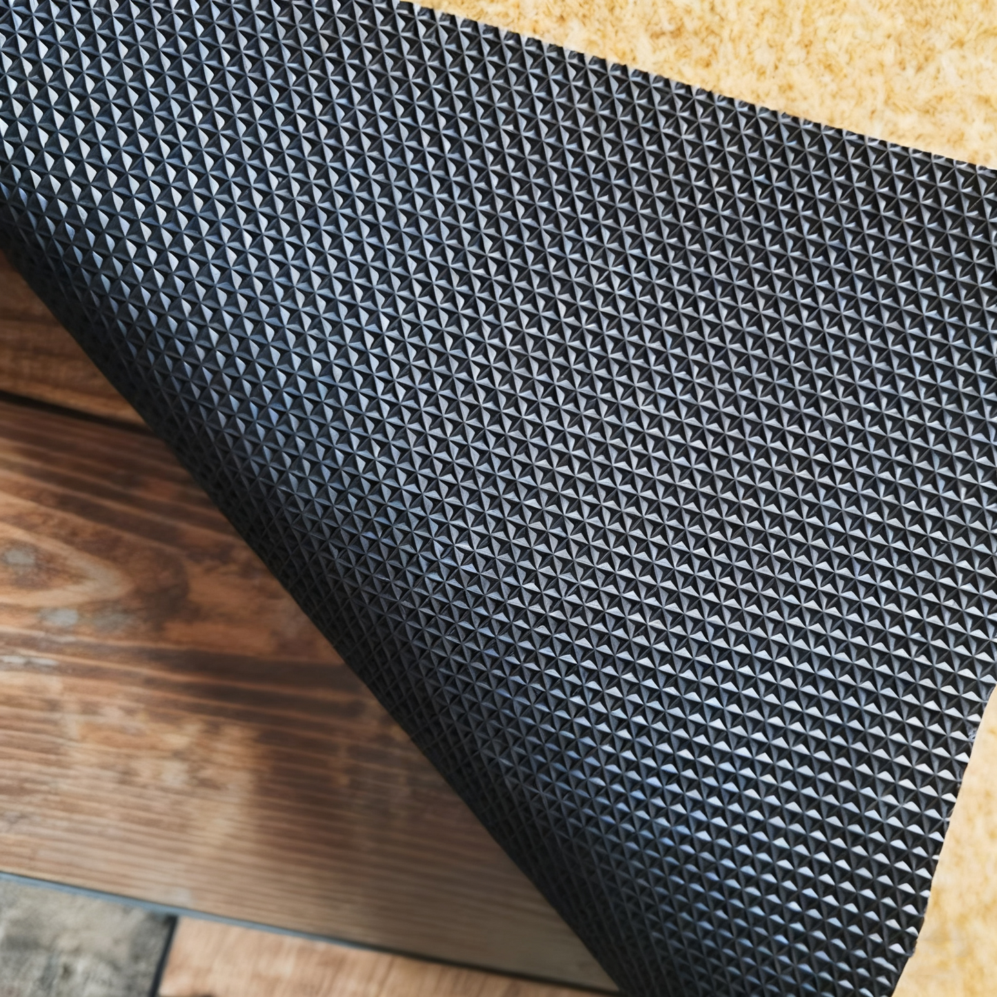 Semi-Circular Coir-Like Door Mat, 23.6x35.4 Inch Entryway Rug for Dirt Trapping, Non-Slip Welcome Mat