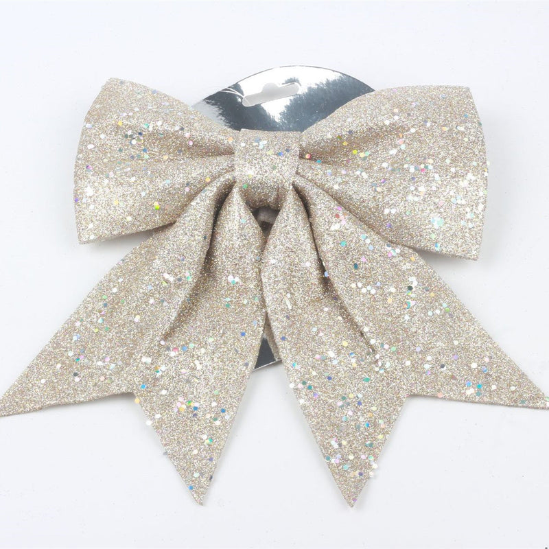 2 Pcs Sequin Wreath Bows Christmas Decorative Hanging Ornaments