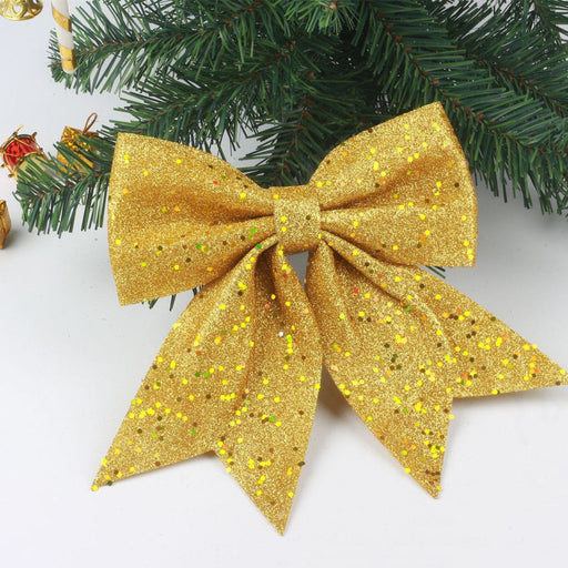 2 Pcs Sequin Wreath Bows Christmas Decorative Hanging Ornaments