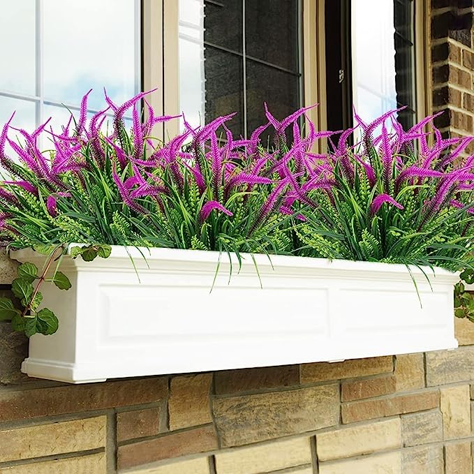 8 Pcs Artificial Setaria Bush Shrubs UV Resistant Outdoor Plants