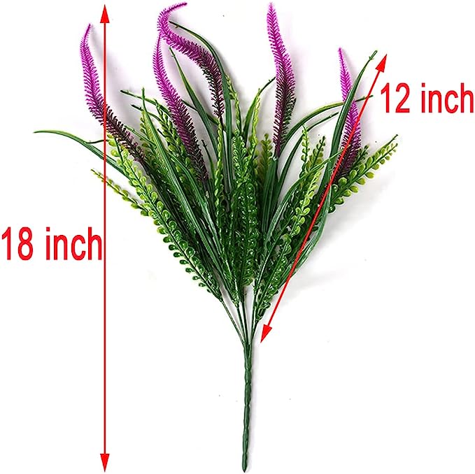 8 Pcs Artificial Setaria Bush Shrubs UV Resistant Outdoor Plants