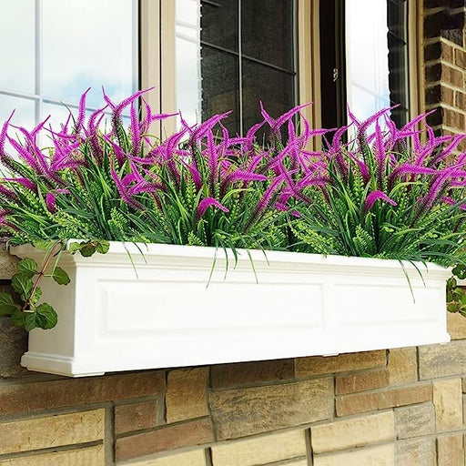 8 Pcs Artificial Setaria Bush Shrubs UV Resistant Outdoor Plants
