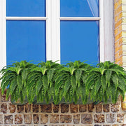 2 Pcs 22 Inch Artificial Boston Fern Bush UV Resistant Outdoor Plants