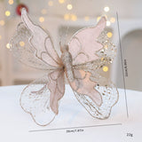 Set of 3 Life-Sized Velvet Christmas Butterflies on 9.9" Picks – Ornaments for Tree, Wreath, Gift Wrap