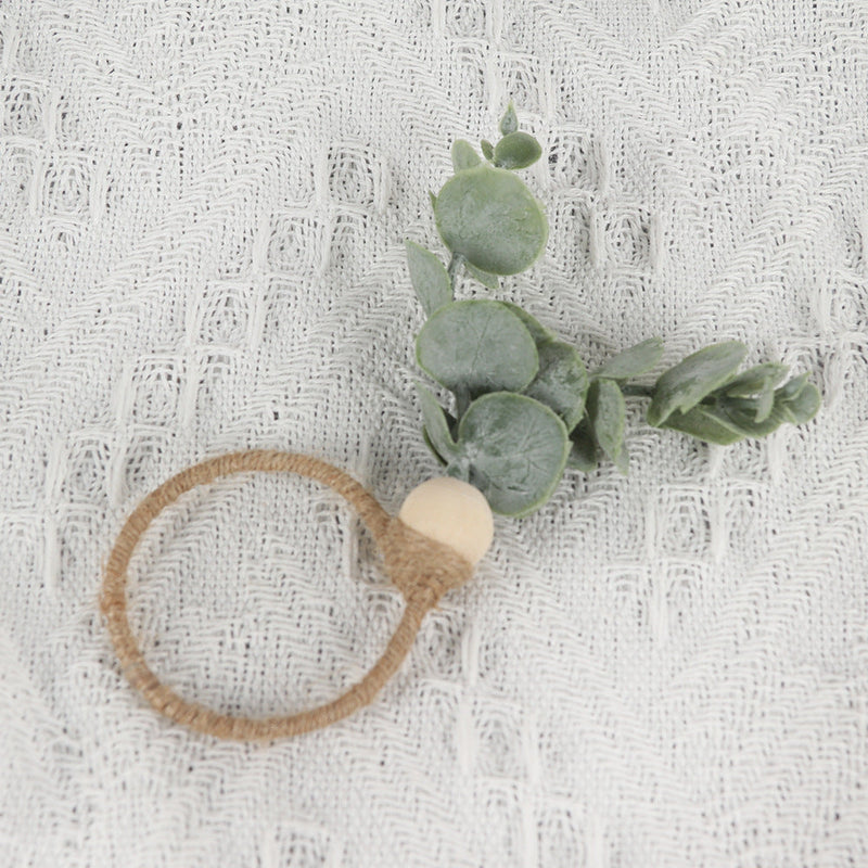 6 Pcs Rustic Eucalyptus Wooden Napkin Rings Boho Wedding Holiday Decor Bulk Set