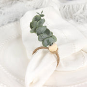 6 Pcs Rustic Eucalyptus Wooden Napkin Rings Boho Wedding Holiday Decor Bulk Set