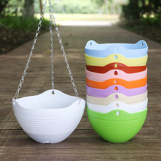9 Colors Bulk Set Self-Watering Hanging Planter Baskets - Artificial Flower Pots