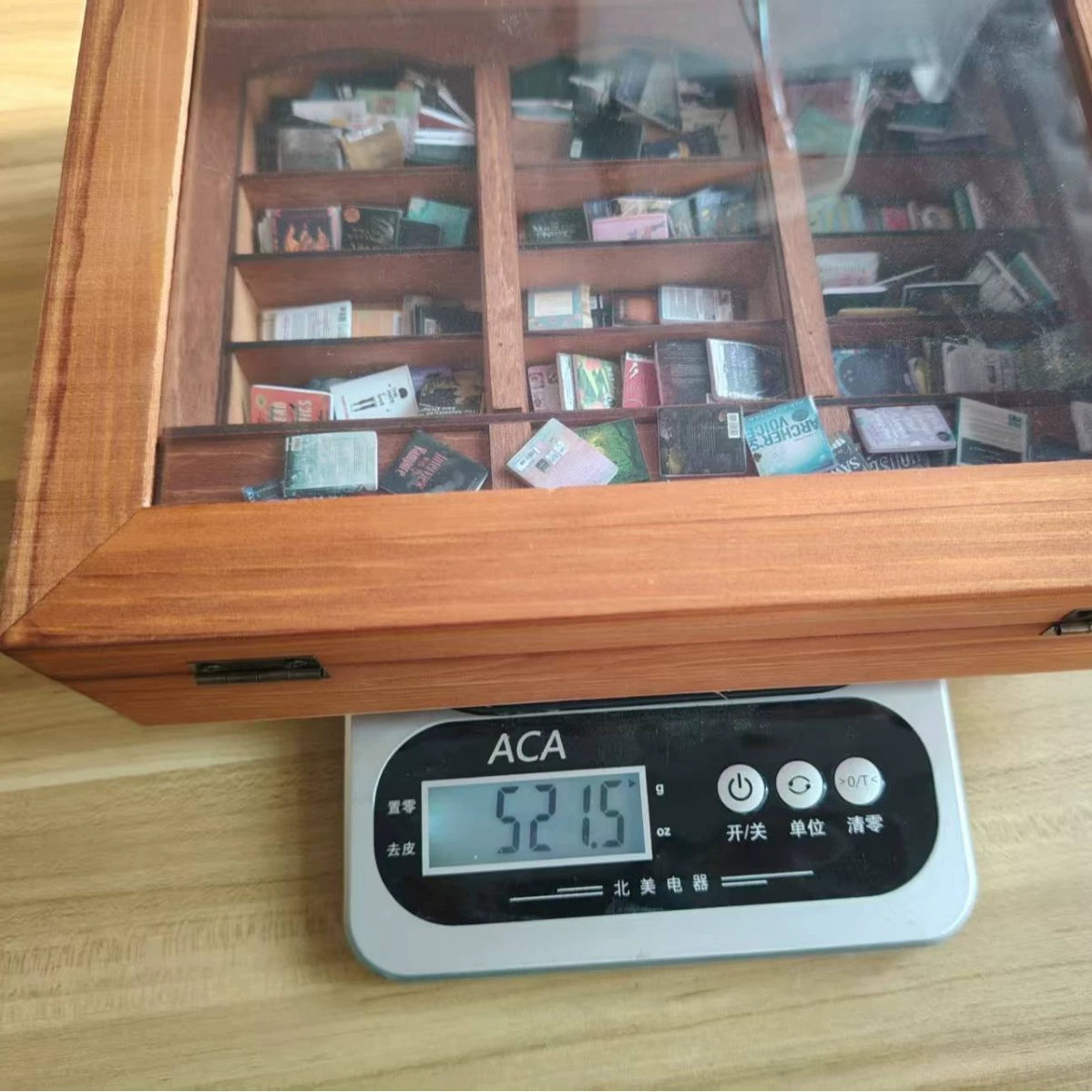 Shake Away Anxiety Wooden Bookcase Figurine - Creative Stress Relief Desk Decor & Gift