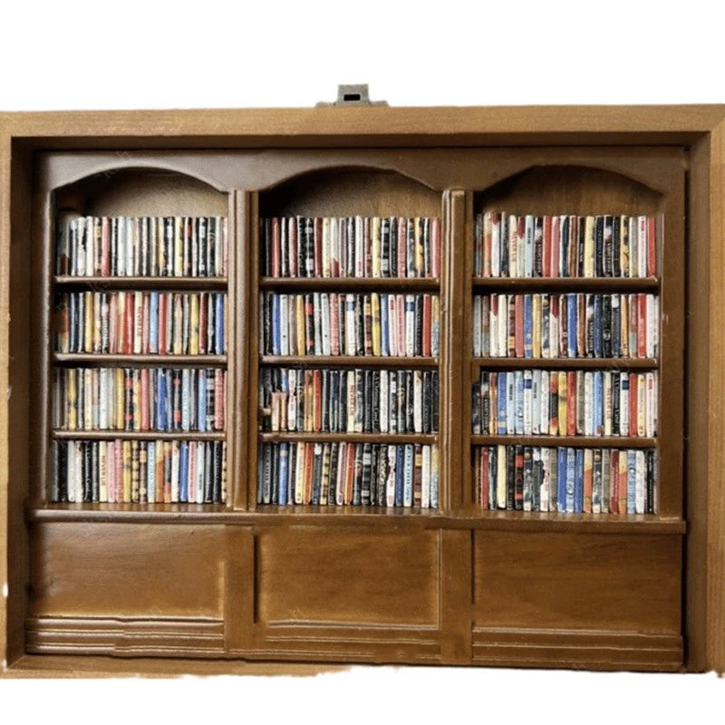 Shake Away Anxiety Wooden Bookcase Figurine - Creative Stress Relief Desk Decor & Gift