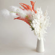 Coral and White Artificial Flower Bouquet Arrangement 21 Inch 1 Pc