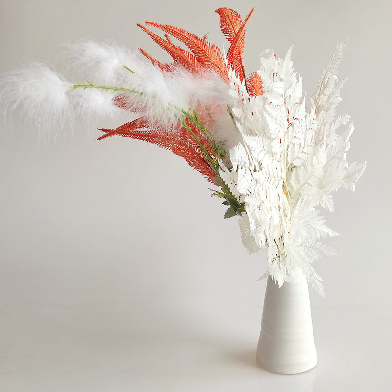 Coral and White Artificial Flower Bouquet Arrangement 21 Inch 1 Pc