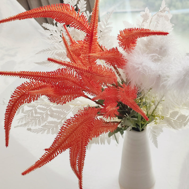 Coral and White Artificial Flower Bouquet Arrangement 21 Inch 1 Pc