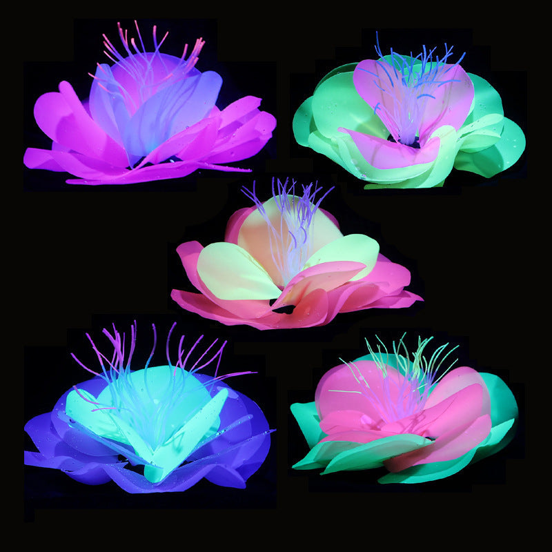 6 Inch Artificial Glowing Aquarium Plants, 10 Pcs Fish Tank Decorations
