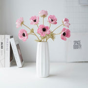 9 Pcs 17 Inch Artificial Anemone Bouquet Spray Stems Real Touch Flowers Bulk